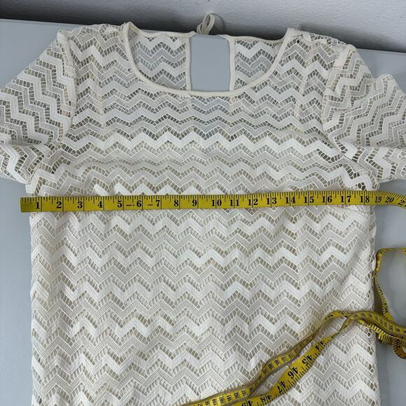 Loft Dress Womens Medium Ivory Lace Knit Layered Costal Lined Breathable Beach - Picture 7 of 11